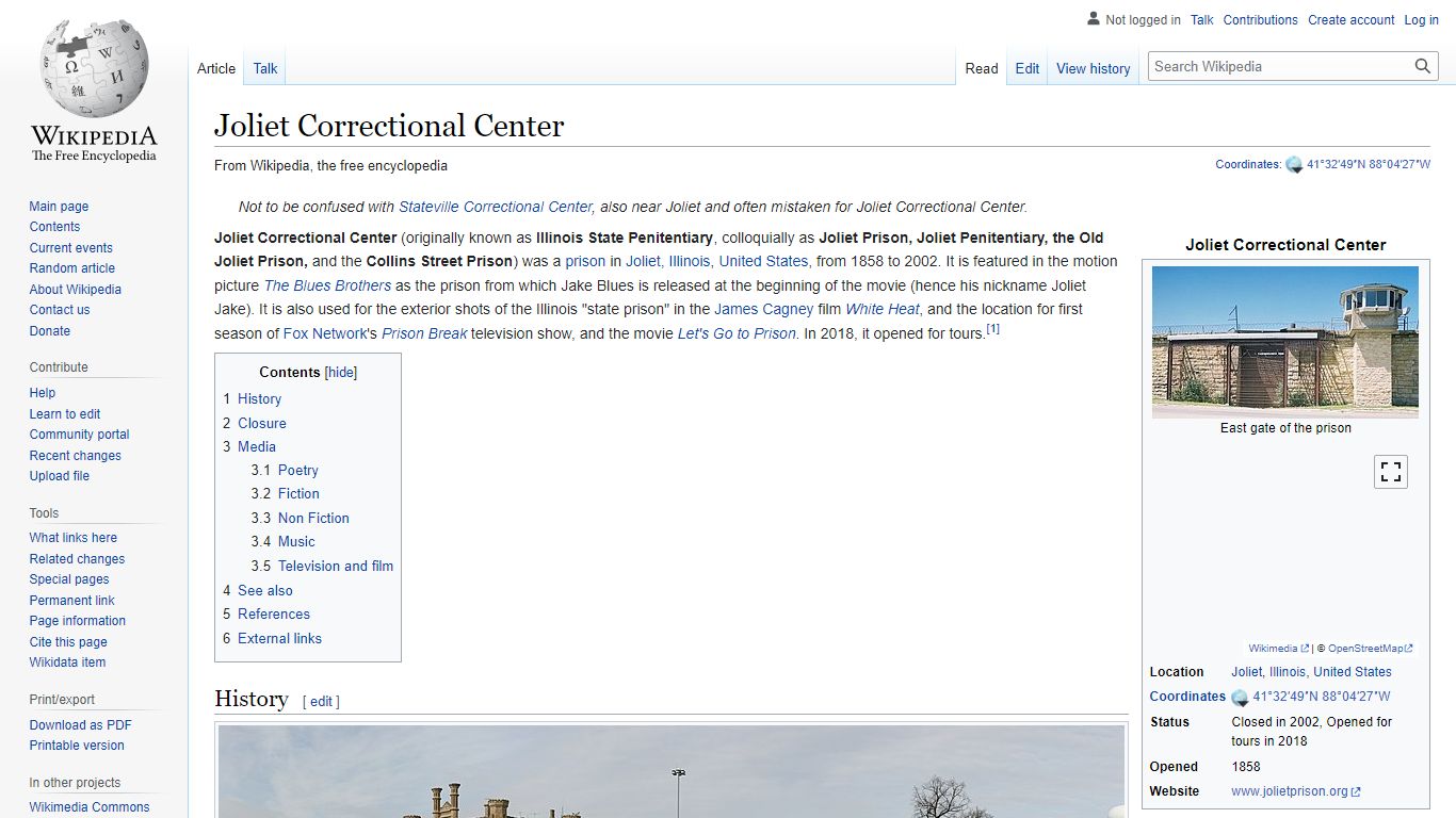 Joliet Correctional Center - Wikipedia